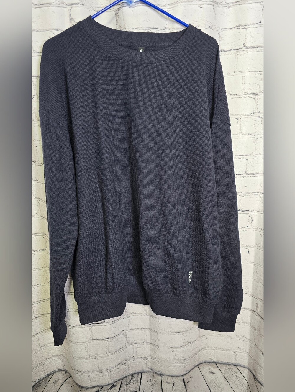 Comfrt Navy Waffle Knit Crewneck Sweater Size XL